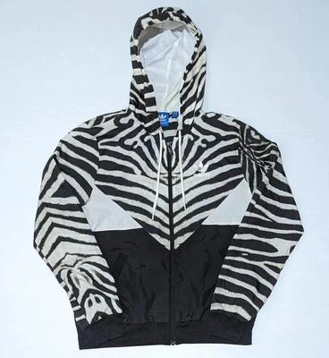 $24.95 • Buy Adidas Originals Womens Zebra Windbreaker Hoodie Jacket M30800 Size 8