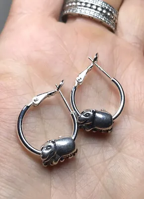 Trollbeads Hippopotamus Sterling Silver Earrings (Retired) • $124.34