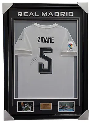 $995 • Buy Zinedine Zidane Signed 2016 Champions League Winners Real Madrid Jersey Framed