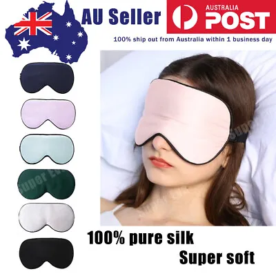 $6.95 • Buy 100% Pure Silk Luxury Sleeping Soft Sleep Eye Mask Blindfold Lights Out Relax