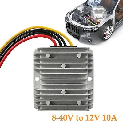 8-40V To 12V 10A DC Voltage Stabilizer Car Power Supply Regulator Kit Waterproof • £21.98