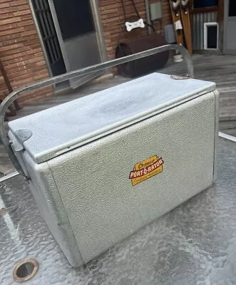 Vintage Cronco-port-o-raptor Aluminum Metal Cooler Ice Chest Camping 19x10x12” • $69