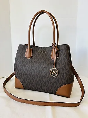 Michael Kors Brown Mercer Gallery Medium Center Zip Tote Bag Handbag • $139.98