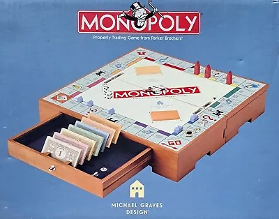 2002 Monopoly MICHAEL GRAVES Design_Signed_Cherry Wood Board Game • $34