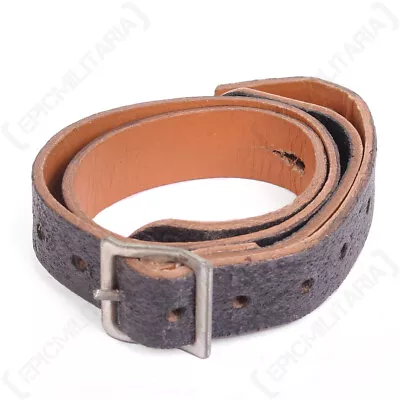 £8.95 • Buy WW2 German Helmet Chin Strap - Black Leather Metal Buckle Reproduction