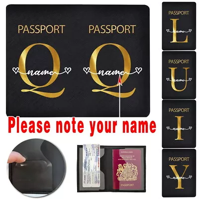 Personalised Custom Name Passport Holder Protector Cover Wallet Leather Travel • £4.49