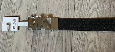 Michael Kors Women's Signature Logo Reversible Black Belt W/ Logo Buckle Small • $30