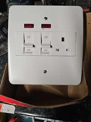 £10 • Buy Mk Cooker Switch With Socket 45A K5011WHI