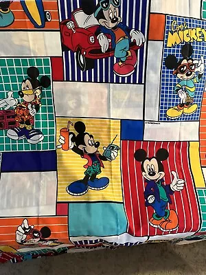 Vintage The Walt Disney Co Curtains 90’s Cool Mickey Mouse 1 Panel 62 X 96 • £28.91