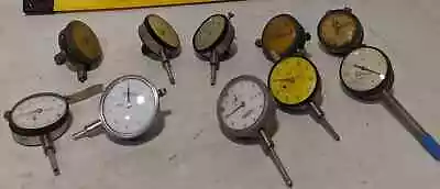 Lot Of 10 Dial Indicator Gauges Varying Makes Types And Condition - Free Ship • $99.99