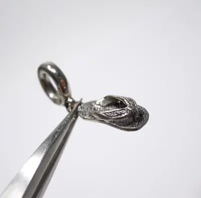 Flip Flop Sandal Dangle Sterling Silver 925 European Style Charm Bracelet • $11.04