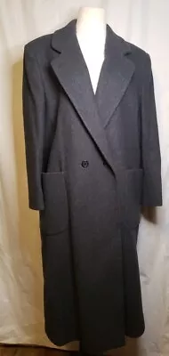 VTG Sheridan Square Gray Herringbone Double Breasted Overcoat Ladies Wool • $65