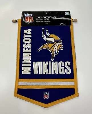 Minnesota Vikings NFL Winning Streak Embroidered Traditions Wool Banner!!! • $50