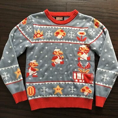 $34.99 • Buy Super Mario Mens Unisex Size XL Christmas Ugly Sweater Gamer Knit Blue Red 2017