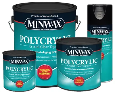 Minwax Polycrylic Crystal Clear Water-Based Polyurethane U Pick Size & Sheen • $22.99