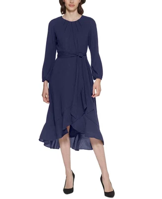 £67.50 • Buy Jessica Howard Women's Petite Blue Ruffled High-Low Dress - 14 - Blue