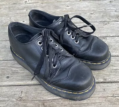 VTG Rare Doc Martens Black Platforms Chunky Goth Raver Shoes UK6/Women’s 8 US • $75