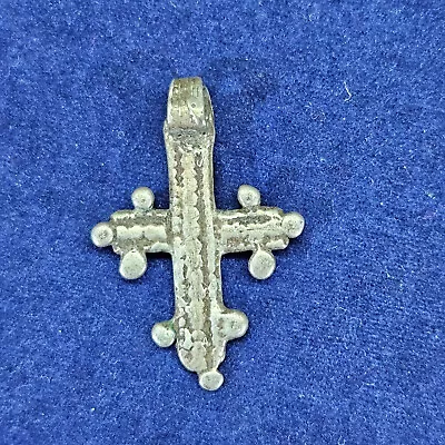 Vintage Hand Made Silver Colored Cross Pendant • $10