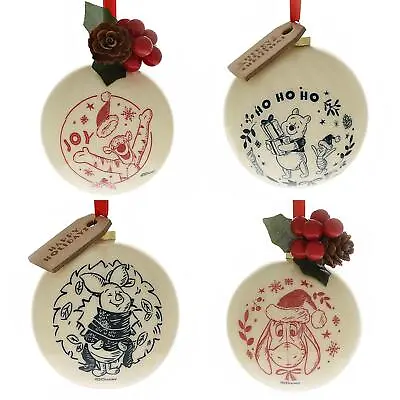 Disney Christmas Decorations Winnie The Pooh Bauble Set Of 4 - 70mm • $45.24