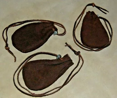 1 Buffalo Leather Hide Medicine Pouch Bag Drawstring American Hand Made Healing  • $17.95