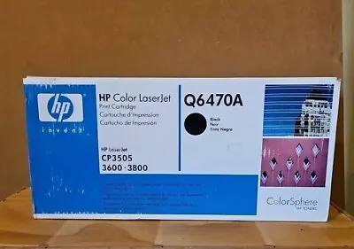 Genuine OEM HP Q6470A Black Toner Cartridge LaserJet 3600 3800  Sealed • $17.69