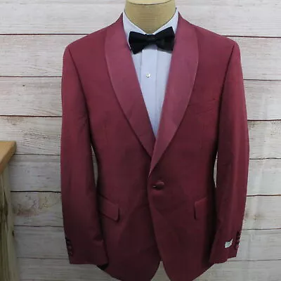 New 40S Alfani Slim Stretch Rose Pink Dual Vent Sport Coat Tuxedo Jacket AP4 • $29.99