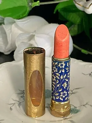 Vintage Helena Rubinstein Le Lipstick Floral Gold Metal Tube New Romantic Red    • $35.99