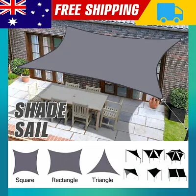 $18.59 • Buy Sun Shade Sail Cloth Canopy Outdoor Awning Triangle Rectangle Square Grey AU
