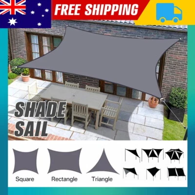 $18.59 • Buy Sun Shade Sail Cloth Canopy Outdoor Awning Triangle Rectangle Square Grey AU