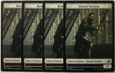 Mtg 4x Human Soldier 004/013 Ikoria Lair Of Behemoths Token Near Mint-playset • $1.09