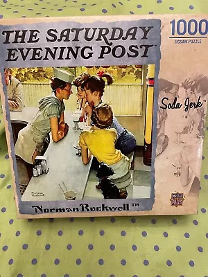 MasterPieces Norman Rockwell Soda Jerk 1000 Pcs - 25x25 NEW Free Shipping • $17.95