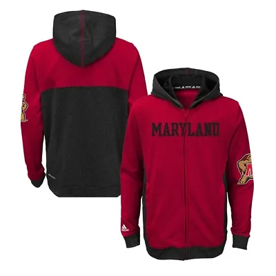 Maryland Terrapins NCAA Adidas Red Full Zip Climawarm Ultimate Hoodie Youth • $24.99