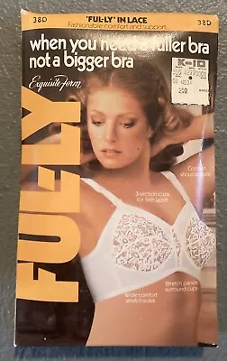 Vintage Exquisite Form Extra Support Ful-ly. Bra 38D White NEW OLD STOCK • $24.95
