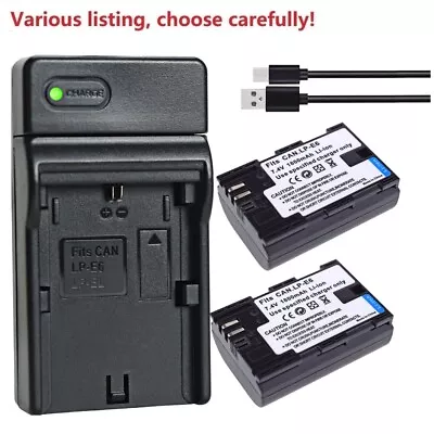 Battery LP-E6 Or USB Charger For Canon EOS 70D 60D 80D 5D 6D 90D 3347B001 BG-E9 • £33.59