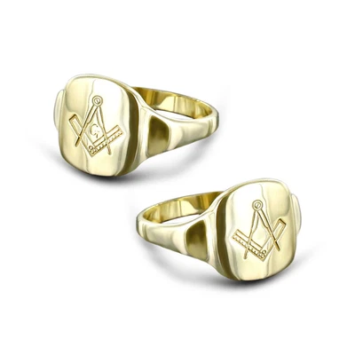 £229.08 • Buy 9ct Yellow Gold Masonic Signet Ring Craft Square And Compass  Hallmarked