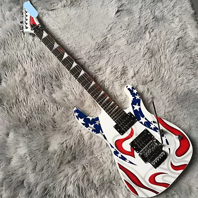 White Body ST Electric Guitar 6 String FR Bridge Black Fretboard Chrome Parts 2H • $274.75