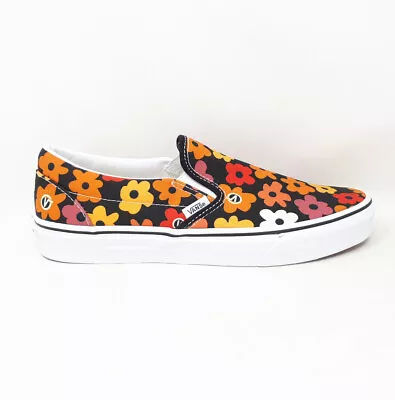 Vans Classic Slip On Floral Flower Black Casual Skate Shoe Sneaker Womens Size • $53.89