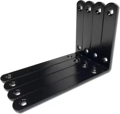 4 Pcs Shelf Bracket6 Inch Black Heavy Duty Floating Shelves Brackets Metal L Wa • $13.21