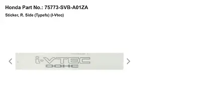 (1) BNIB Genuine OEM USDM 06-11 Honda Civic Si SVB I-Vtec DOHC Decal Sticker R • $39.95
