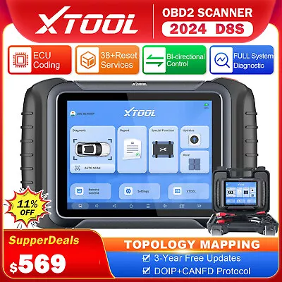 XTOOL D8S Bidirectional Scanner Auto Diagnostic Scan Tool Key Programmer CANFD • $569