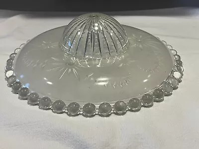 Vintage Frosted Glass Beaded Edge Ceiling Light Fixture Shade • $15