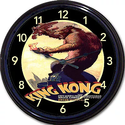 King Kong Horror Movie Poster Wall Clock Fay Wray Gorilla Ape Monkey NY 10  • $30.99