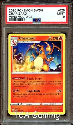 $19.99 • Buy PSA 9 MINT Charizard 025/185 Vivid Voltage RARE Pokemon Card