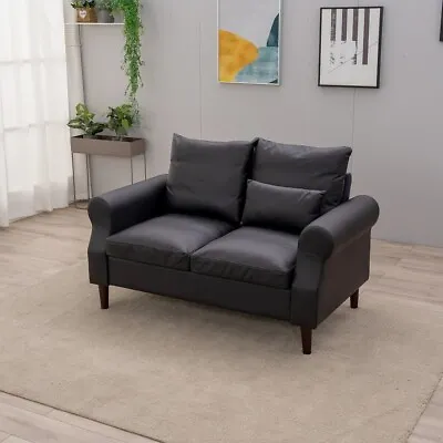 Artificial Leather Sofa CouchL Shape Corner Chaise Ottoman Suite-Rolled Arms • $189.99