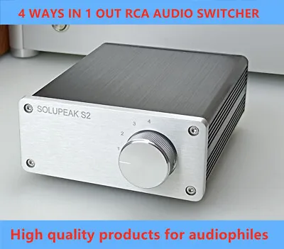 4 In 1 Out Stereo RCA Audio Switch Selector Input Signal Source Switcher Lossles • £75.48