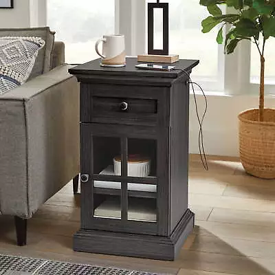  Canton End Table With USB Tobacco Oak • $106.80