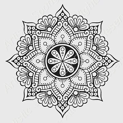 ROUND STAR MANDALA MEDALLION Reusable Stencil A3 A4 A5 Modern Wall Art Lace / M3 • £3.50