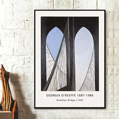 Georgia O'Keeffe Posters -  Brooklyn Bridge 1949 - Vintage Art Paintings Art • $14.99