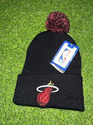 NBA Miami Heat Cuffed Pom Knit Beanie One Size Fits All • $18