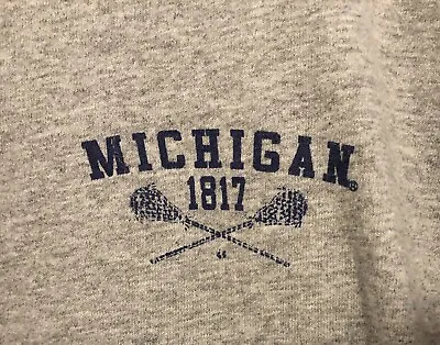 University Of Michigan 1817 Lacrosse T-Shirt Wolverines Extra Large Gray College • $15